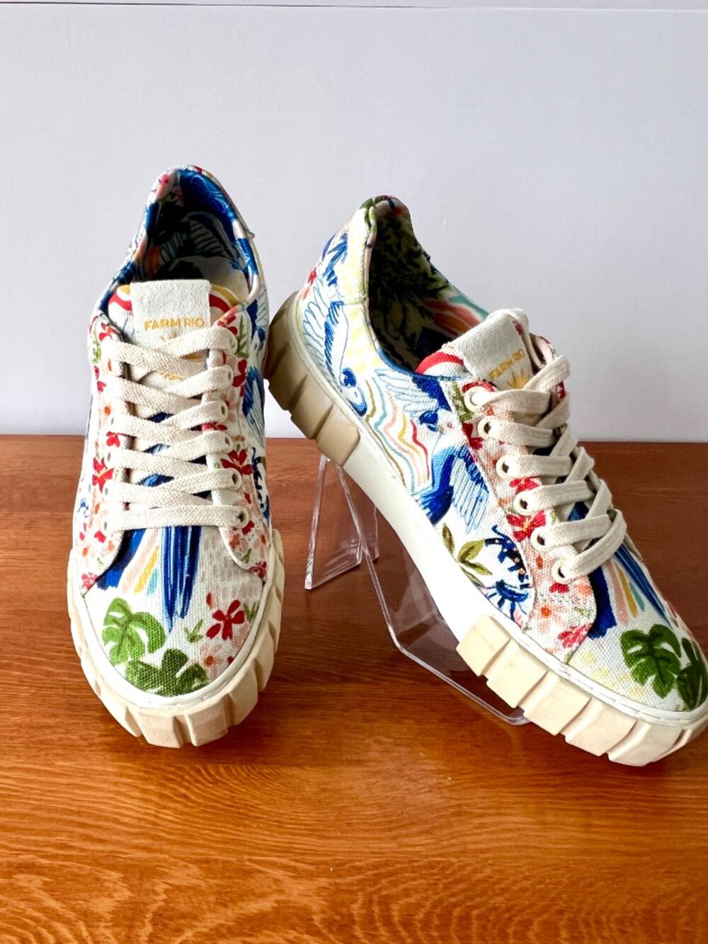 Farm Rio Copacabana Flatform Sneakers, Size 7.5, Excellent Condition!